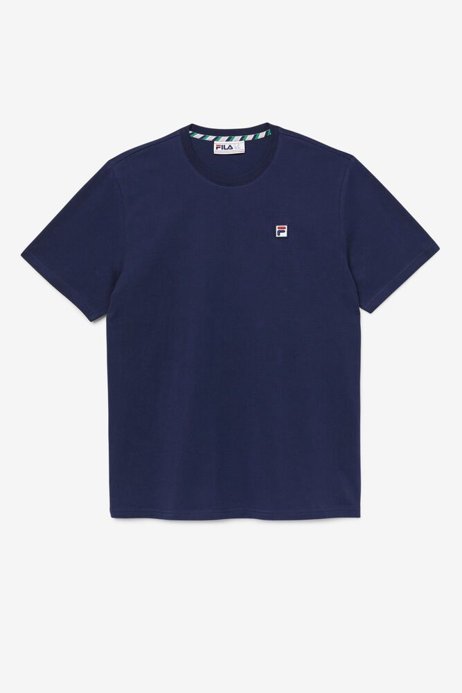 Fila T-Shirt Mens Navy Edgecumbe Short Sleeve - Ireland 36214-LARC